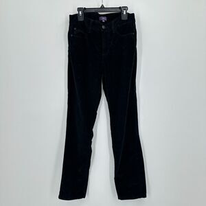 NYDJ Velvet Jeans Womens Size 0P Black Slim Fit Straight‎ Leg Stretch Officewear